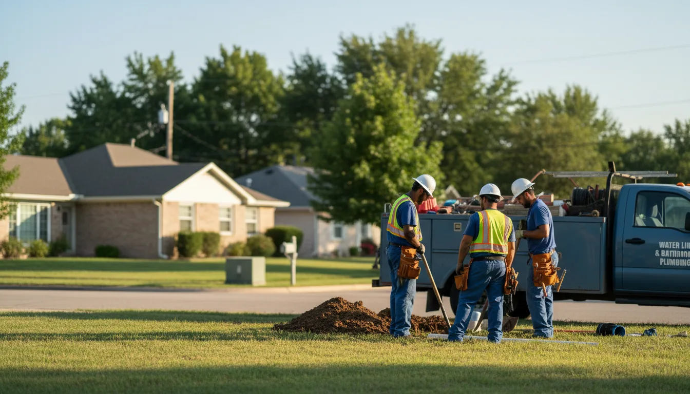Residential water line and bathroom plumbing service in Valera, TX